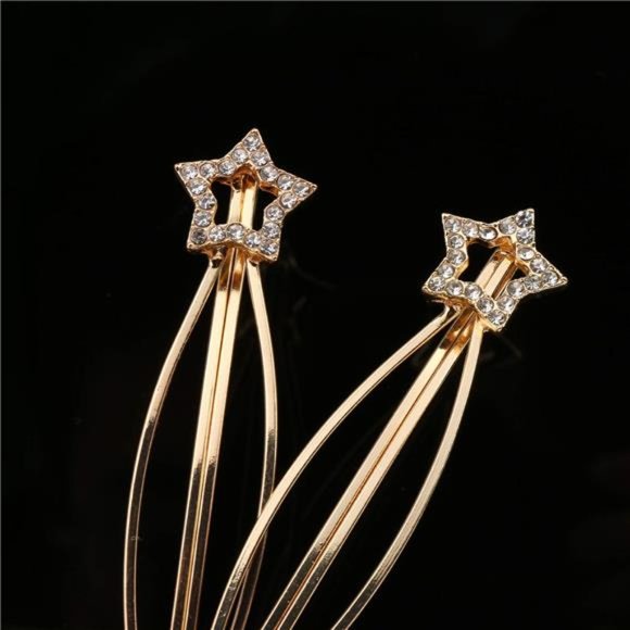 Elegant Wedding Hair Accessories | Golden Barrettes - Picture 4 of 7